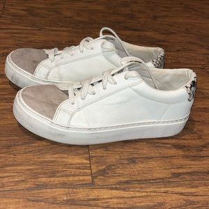Express White Leather Sneakers Size 7